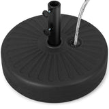 Base de sombrilla redonda rellenable de 19.5 pulgadas para jardín y piscina - Negro