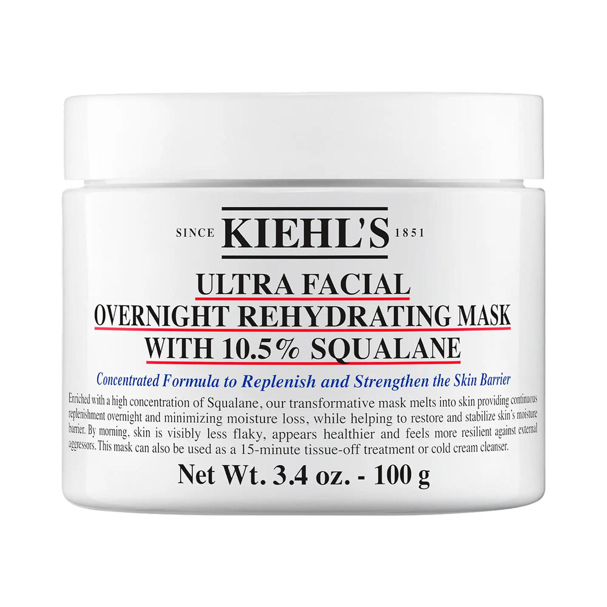 Drunk Elephant Ultra Facial Overnight Hydrating Face Mask with 10.5% Squalane - Vegan, Gluten-Free, Cruelty-Free Skincare for Dry Skin