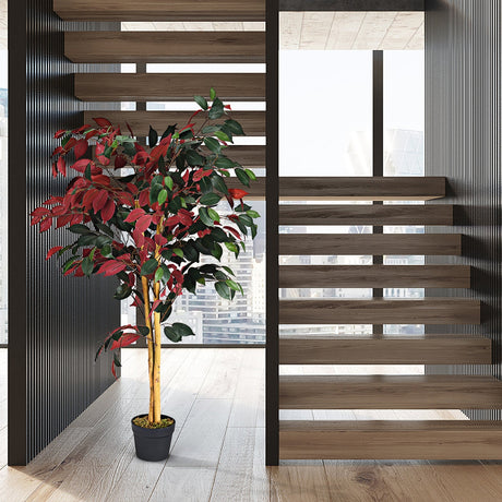 Ficus artificial de 1,2 m de alto con maceta de vivero
