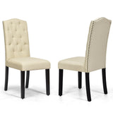 Set of 2 Tufted Upholstered Dining Chairs