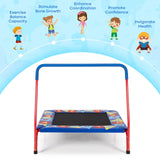 Trampolín Cuadrado de 36 Pulgadas para Niños, Uso Interior/Exterior, con Barandilla de Espuma - Azul