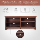 Mueble para TV de madera de 58 pulgadas para televisores de hasta 65 pulgadas con 4 estantes de almacenamiento abiertos