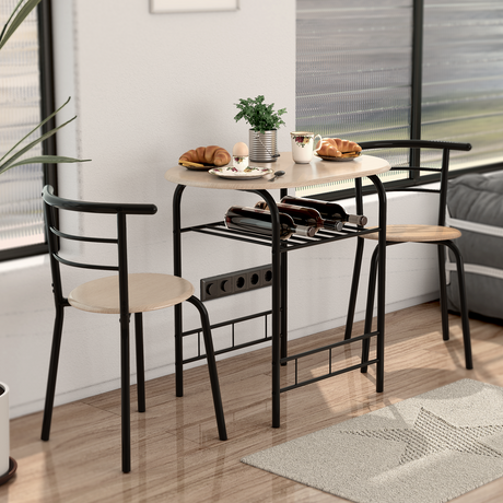 Juego de mesa de comedor de 3 piezas y 2 sillas para cocina, bistró, pub y hogar