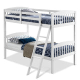 Literas dobles de madera maciza con escalera desmontable para niños
