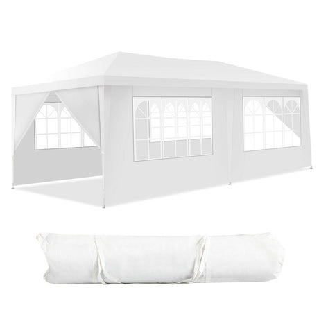 Carpa Toldo de 10 x 20 pies con 6 paredes laterales y bolsa de transporte - Blanco