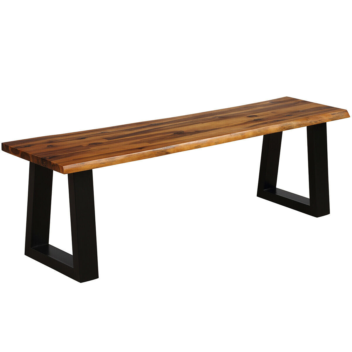 Banco de patio de madera de acacia maciza, banco de comedor, silla de asiento