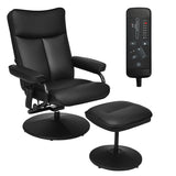 Sillón reclinable de masaje eléctrico con otomana y control remoto