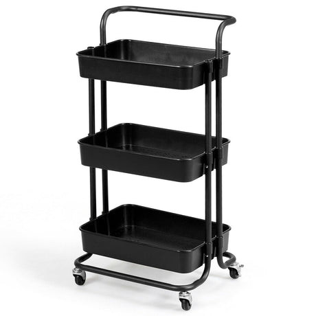 Carrito de almacenamiento utilitario de 3 niveles con ruedas