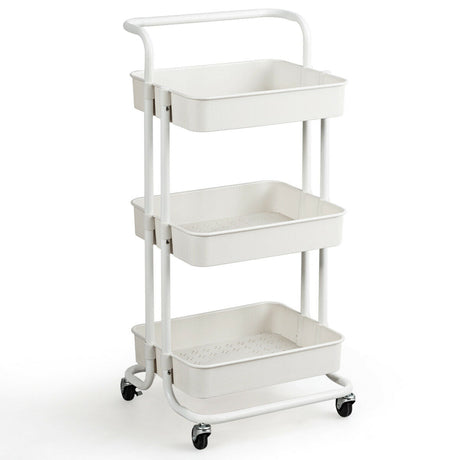 Carrito de almacenamiento utilitario de 3 niveles con ruedas