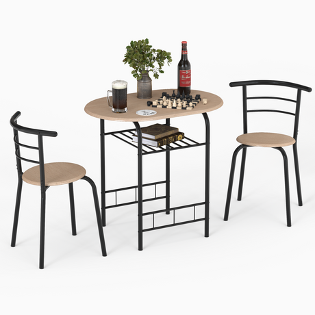 Juego de mesa de comedor de 3 piezas y 2 sillas para cocina, bistró, pub y hogar