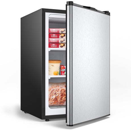 Congelador Vertical Compacto de 3 pies cúbicos con Puerta de Acero Inoxidable