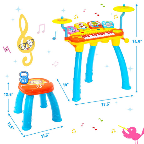 Combinación de teclado de piano de 24 teclas con batería de DJ, micrófono y MP3