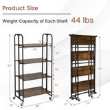 Carrito Plegable con Ruedas y Estantes de Almacenamiento para Cocina-4 Niveles
