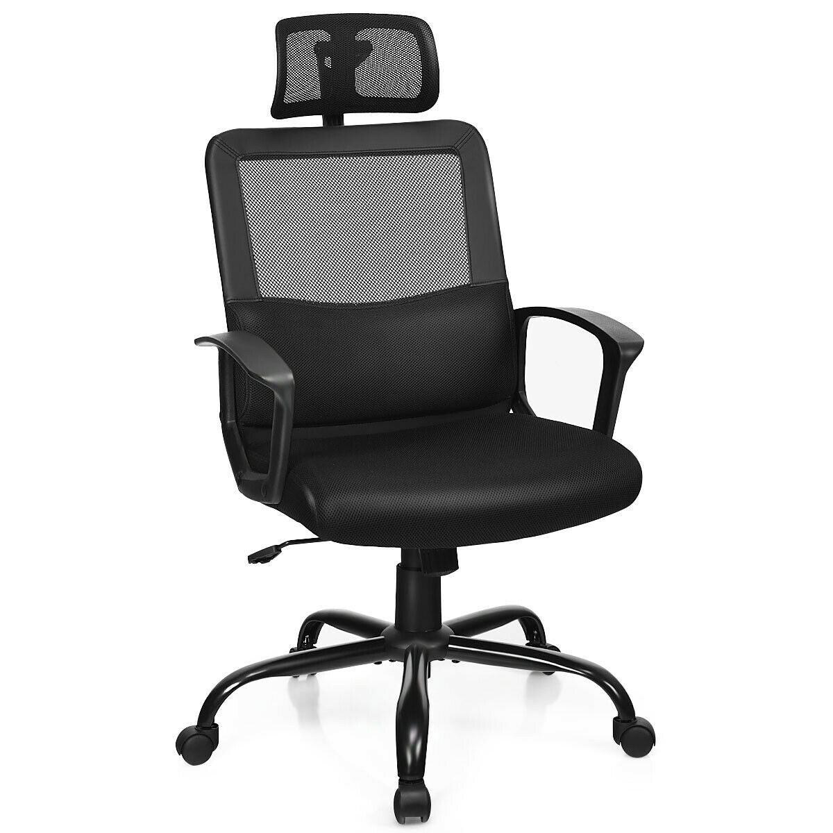 Silla de oficina de malla con respaldo alto giratoria ergonómica