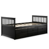 Twin Captain’s Bed with Trundle and 3 Storage Drawers