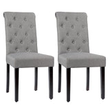 Juego de 2 sillas de comedor tapizadas con almohadillas antideslizantes ajustables