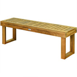 Banco de comedor de madera de acacia de 52 pulgadas con asiento de listones