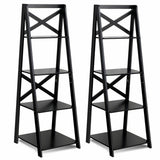 Juego de 2 estanterías de madera de 4 niveles