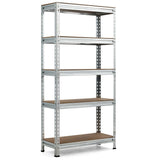 Estantería de metal de 5 niveles, estantes de almacenamiento, estante de almacenamiento resistente - Plateado