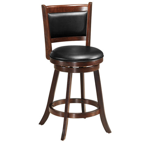 Taburete giratorio de altura de barra de 29 pulgadas, de madera tapizada para comedor