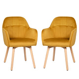 Juego de 2 sillones decorativos de ocio de respaldo medio - Amarillo