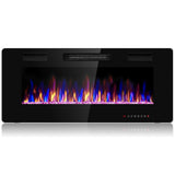Chimenea eléctrica empotrada ultrafina de 42 pulgadas con temporizador