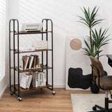 Carrito Plegable con Ruedas y Estantes de Almacenamiento para Cocina-4 Niveles