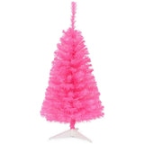 36 Inch Unlit Artificial Christmas Mini Tree with Plastic Stand-Green