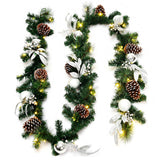 Guirnalda artificial preiluminada de Navidad de 9 pies con luces LED