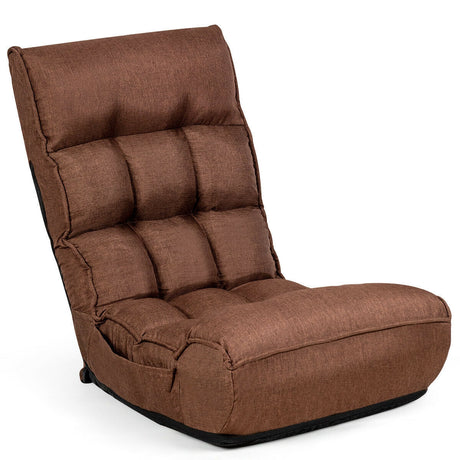 4-Position Adjustable Floor Chair Folding Lazy Sofa