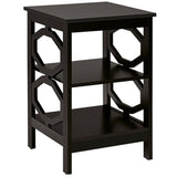 3-tier Nightstand Sofa Side End Accent Table-Black