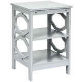 3-tier Nightstand Sofa Side End Accent Table-Black