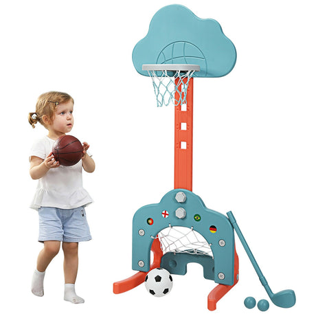 Set de baloncesto 3 en 1 para niños con pelotas