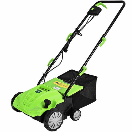 Escarificador eléctrico de 13 pulgadas y 12 amperios con bolsa recolectora y cuchillas extraíbles