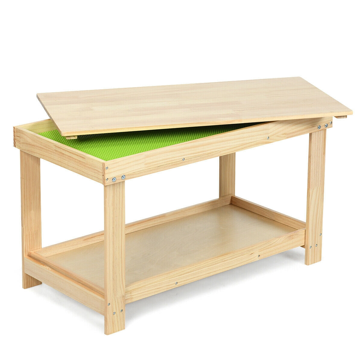 Mesa de juego de actividades para niños, multifuncional, de madera maciza