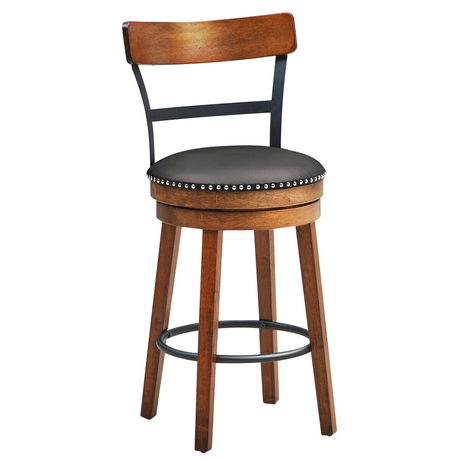 Taburetes giratorios 360 grados de 30.5 pulgadas con asiento acolchado de cuero