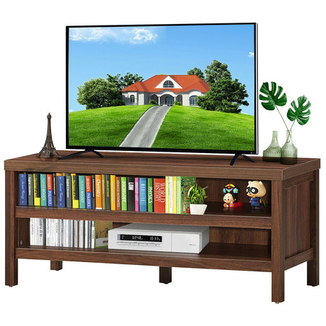Mueble de TV de 3 niveles con estantes de almacenamiento para televisores de hasta 45 pulgadas