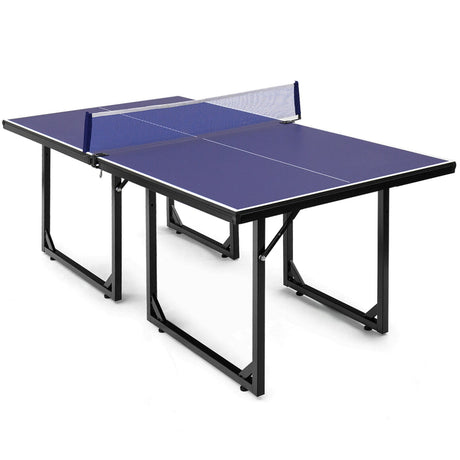 Mesa de ping-pong compacta, plegable, multiusos, de tamaño mediano y extraíble