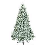 Árbol de Navidad artificial nevado de 7.5 pies, con bisagras, 1346 puntas y base plegable