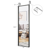 Full Length Metal Door Mirror with Adjustable Hook