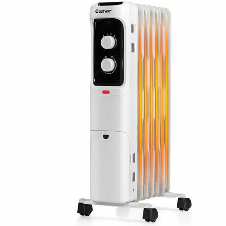 Calefactor portátil radiador de aceite de 1500W con termostato ajustable