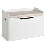 Kids Toy Wooden Flip-top Storage Box Chest Bench with Cushion Hinge