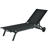 Aluminum Fabric Outdoor Patio Lounge Chair with Adjustable Reclining
