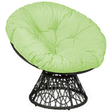 Sillón Papasan de Ratán Ergonómico Giratorio 360 Grados Cojín Suave para Jardín