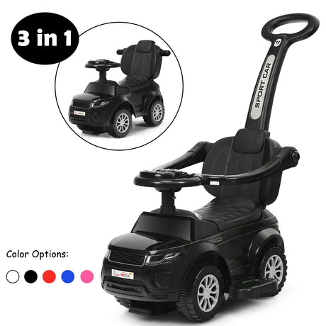Cochecito correpasillos 3 en 1 para niños pequeños con música - Azul