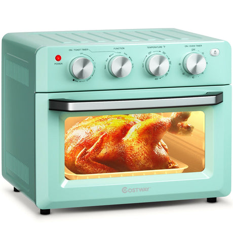 Horno Tostador de Convección y Freidora de Aire de 19 Qt con 5 Accesorios - Verde