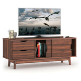 Mueble de TV para televisores de hasta 60 pulgadas, mesa consola multimedia con almacenamiento con puertas