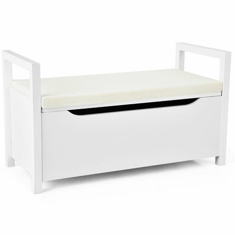 Banco de almacenamiento de zapatos de 34.5 x 15.5 x 19.5 pulgadas con asiento acolchado para la entrada