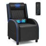 Sillón reclinable de masaje para juegos con reposacabezas y respaldo ajustable para cine en casa