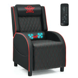 Sillón reclinable de masaje para juegos con reposacabezas y respaldo ajustable para cine en casa